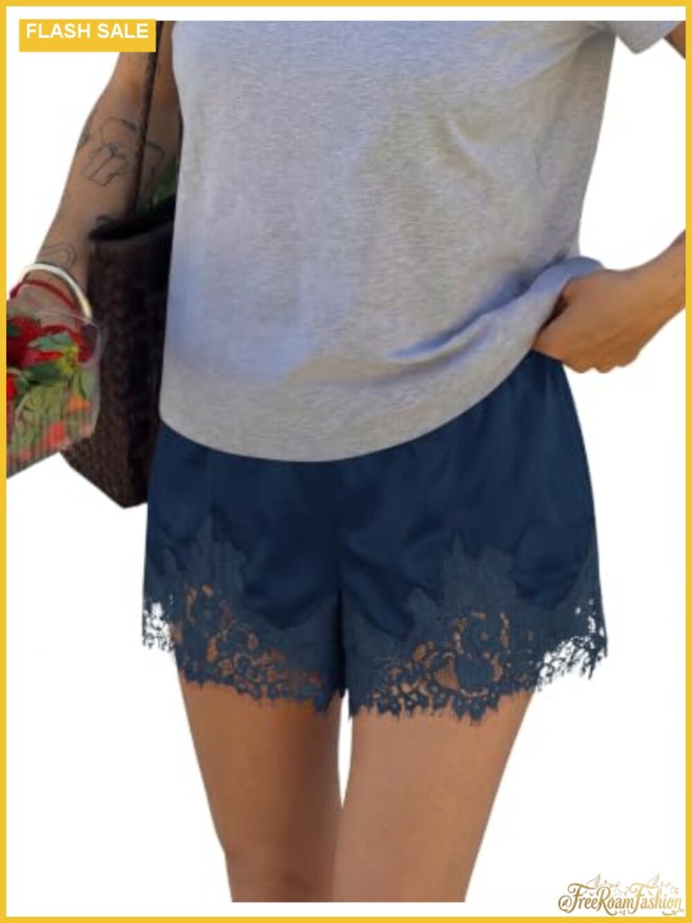 Satin Lace Trim Mini Shorts Y2K Coquette Sleepwear Lounge
